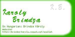 karoly brindza business card