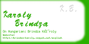 karoly brindza business card